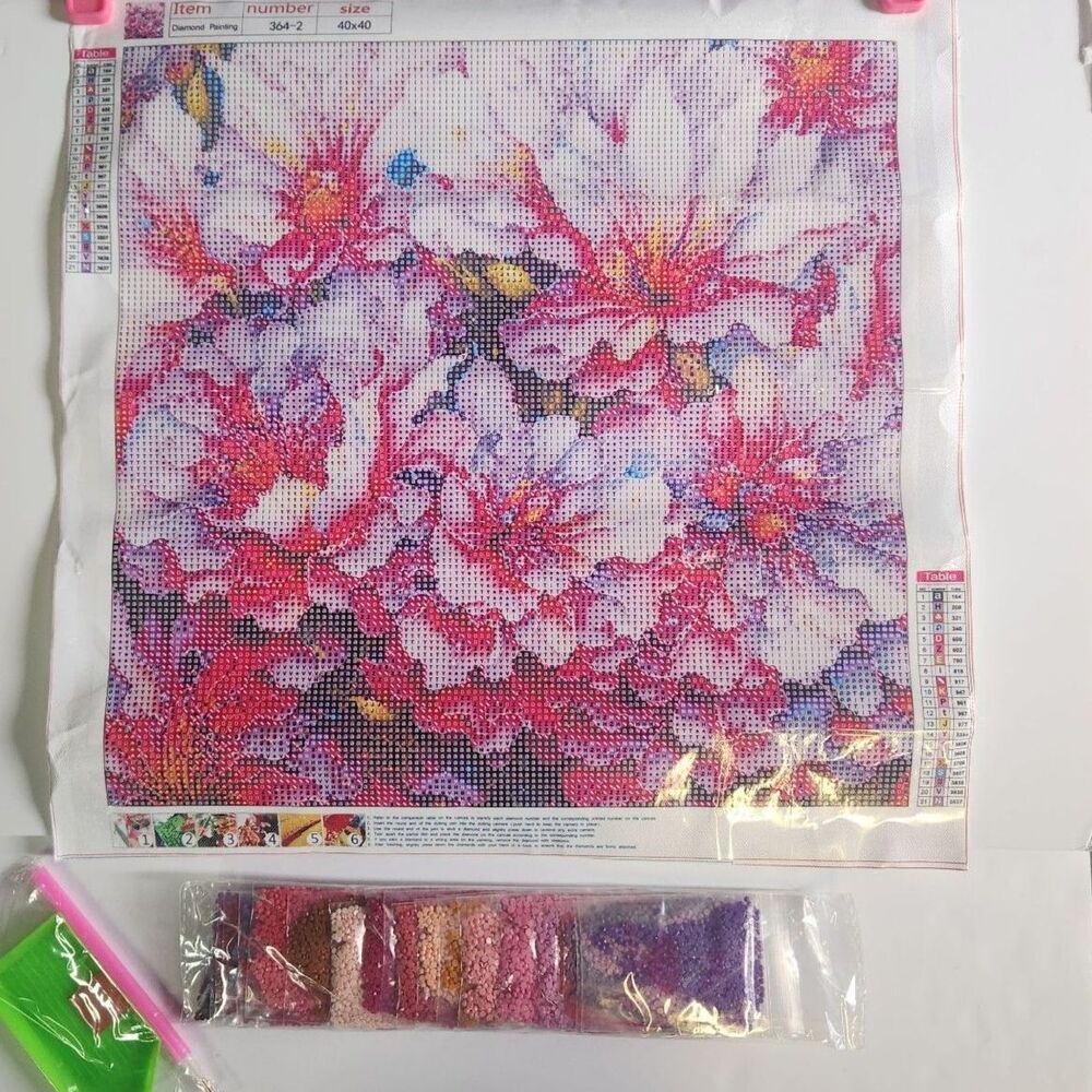 5D DIY Diamond Painting Peonies Pink and Purple Spring Flowers Floral 364-2